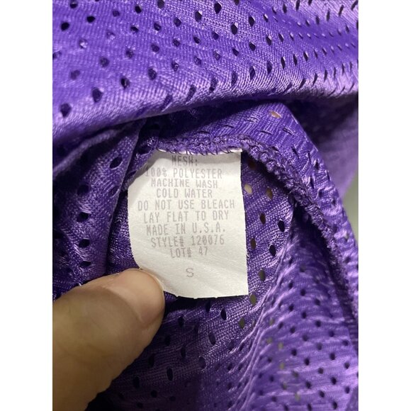 Windsor Vintage Y2k 90s Lakers Asymmetrical Jersey Mesh Sheer Blouse Top Size S - Picture 8 of 8